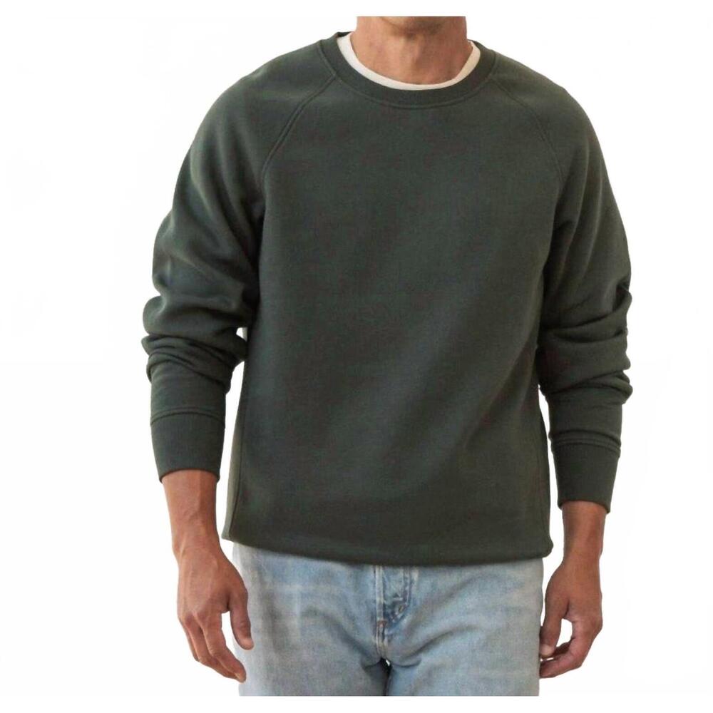 NEW BRIDGE & BURN lincoln crew sweatshirt in forest night